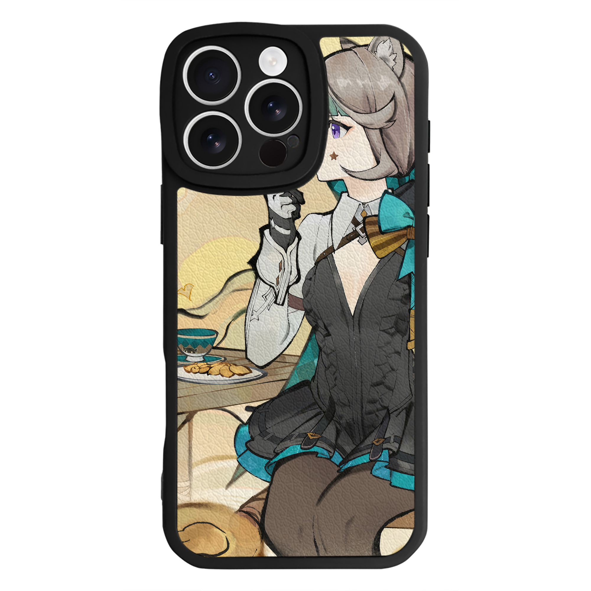 げんし神 genshin 【iPhone 16シリーズ対応】シリコンスマホケース（レザー調） 材質：シリコン